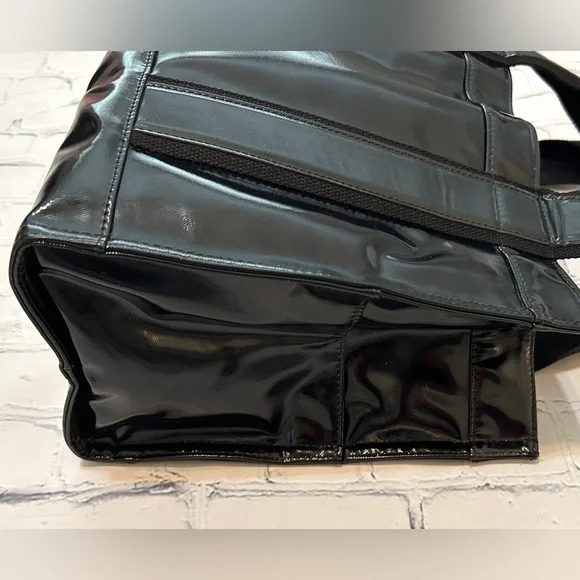 Tory Burch Black Patent Leather Logo Tote - EUC. - Picture 5 of 16